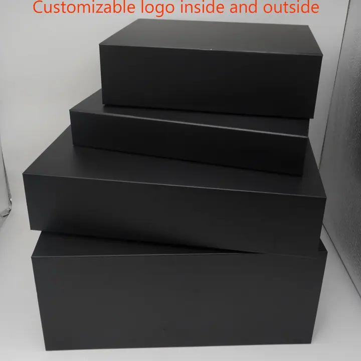 Black Durable Cardboard Recyclable Packaging Boxes Small Business – view 2