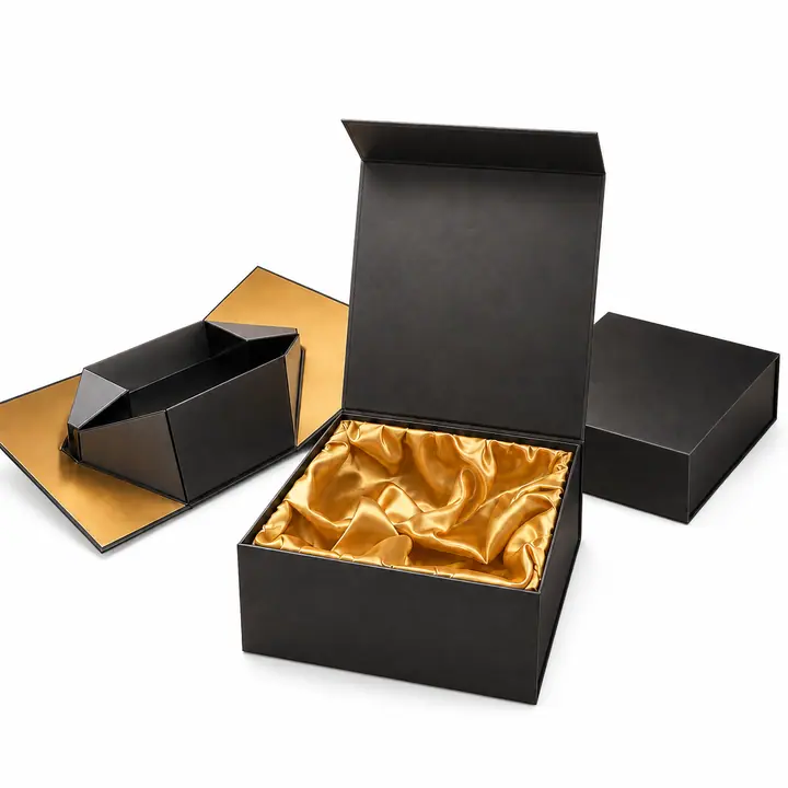 Black Magnetic Folding Shoe Gift Box Embossed Luxury