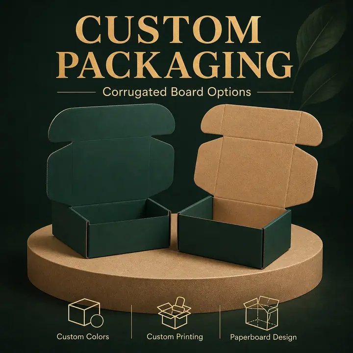 Dark Green Corrugated Board Folders Skincare Mailer Cosmetic