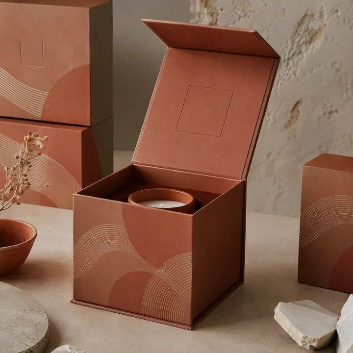 Embossed Magnetic Closure Rigid Paper Box Matt Lamination