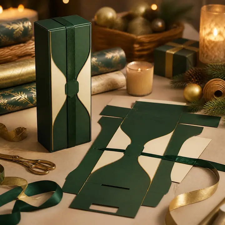 Emerald Cream Rigid Magnetic Gift Box Ribbon Closure – view 2