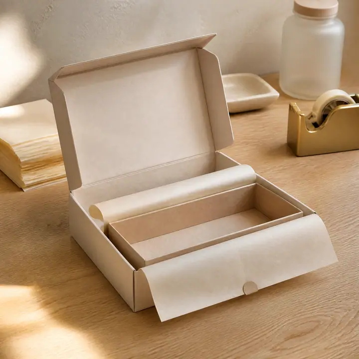 Flat Pack Cosmetic Collapsible Boxes Recycled Paper Folding