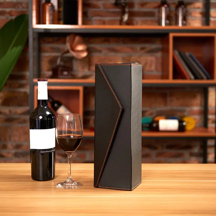 Black Wine Bottle Gift Box Recycled Cardboard – view 2