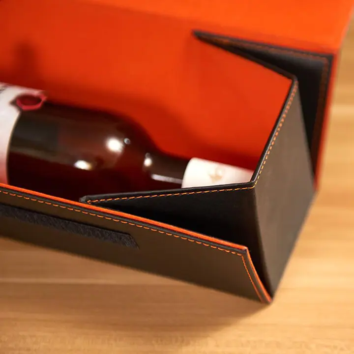 Black Wine Bottle Gift Box Recycled Cardboard