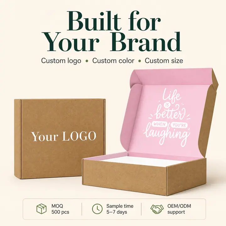 Double Corrugated Hijab Packaging Box Eco-friendly Recycled Materials – view 3
