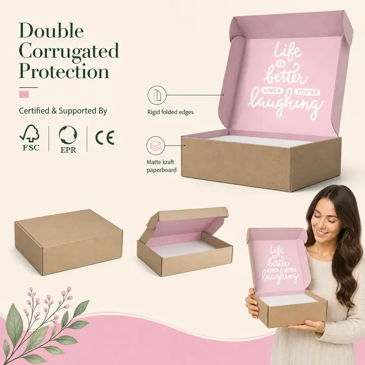 Double Corrugated Hijab Packaging Box Eco-friendly Recycled Materials – view 4