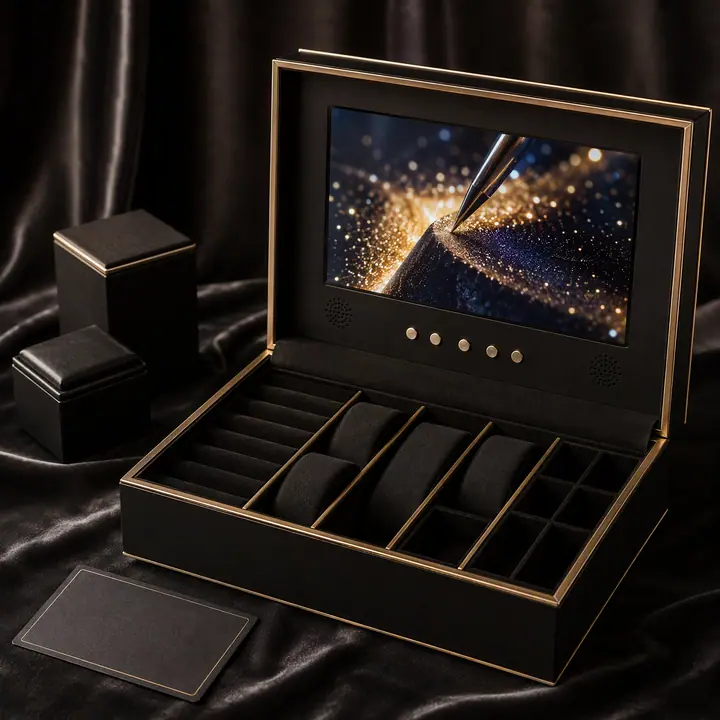 LCD Video Display Packaging Box Embossing Matt Lamination
