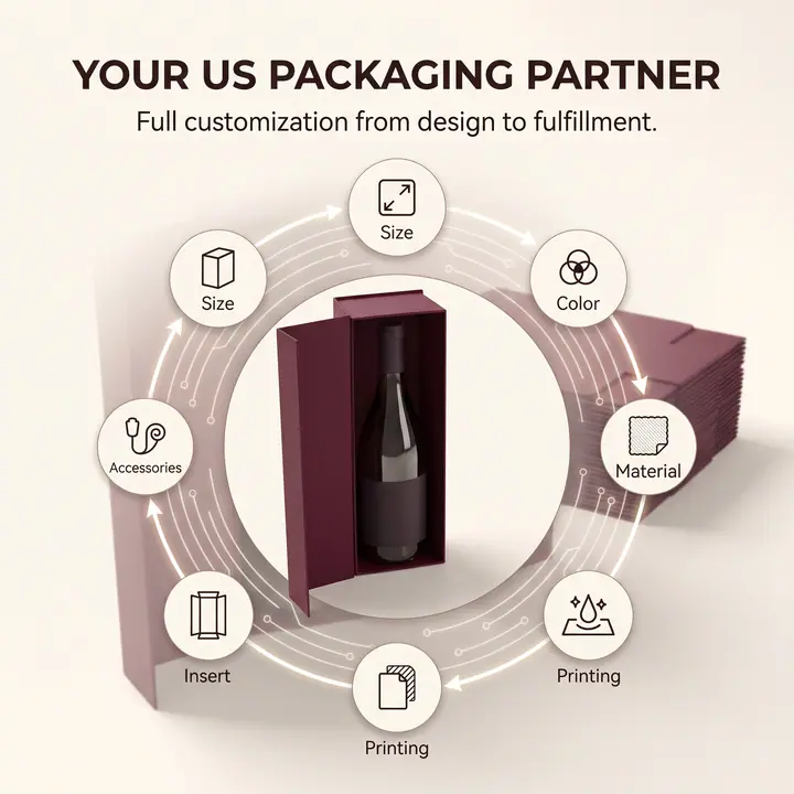 Pearl White Embossed High-End Recycled Materials Bottle Box – view 4