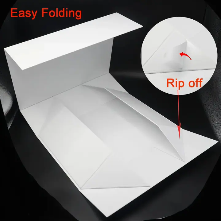 Rigid Collapsible Gift Box Luxury White Magnetic Closure