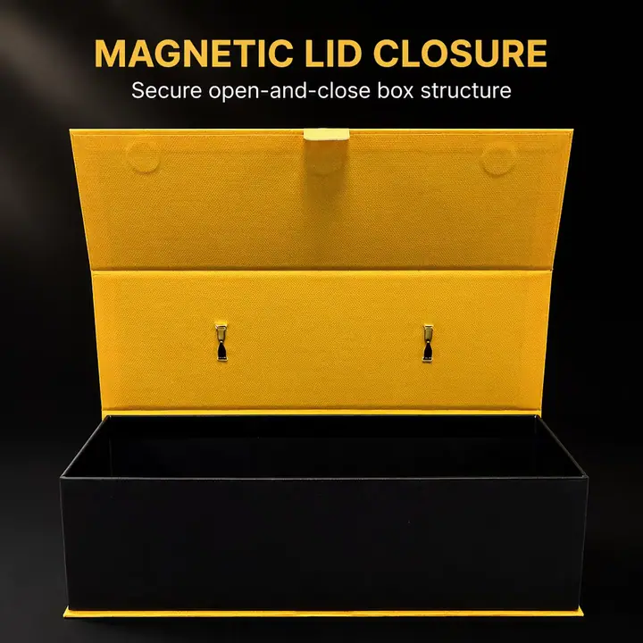 Yellow Textured Paper Cardboard Box Packaging Printed Logo – view 2