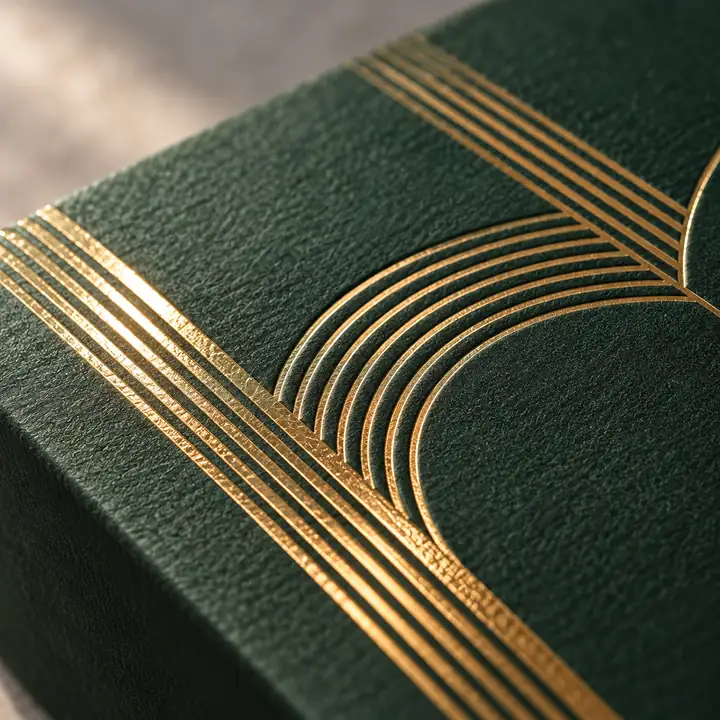 Hot foil stamping close-up